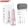 Oral irrigatorer Andra hygien Azdent Portable Irrigator With Travel Case Bag HF-9 USB Charger Water Dental Flosser Irrigation Tooth Pick Floss 240 ml 221215