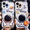 Mjuk astronaut s￶ta fodral f￶r iPhone 14 13 12 11 Pro max x xs xr max 7 8 plus se st￶ts￤ker silikon transparent t￤ckning