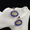 Créateur de luxe plein de diamants Boucles d'oreilles à breloques aretes orecchinifor femmes fêtards cadeau bijoux avec boîte