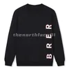 Designer-Luxus-Herren-Sweatshirt mit langen Ärmeln, schlichtes, ausgehöhltes Sweatshirt mit Buchstabendruck, modisches Marken-Pullover mit Rundhalsausschnitt, Weiß und Schwarz