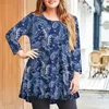 Camicette da donna Camicie Donna Bohemian Paisley Stampa floreale Camicia Autunno Manica lunga Tunica Top Camicetta Vestibilità ampia Flare Muti Colori Donna