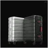 Valises tout en aluminium bagages de voyage roue universelle hommes et femmes mode boîte en métal affaires 20/24 pouces valise à roulettes