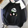 Kvinnors hoodies tröjor coola kvinnor söt panda tryck modesweatshirt 2023 höst damer varm streetwear kvinna tjocka tröjor kvinna