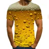 T-shirts pour hommes T-shirt Fashion 3D Loose Street Shirt Leaves Tshirt imprimé Camisa Masculina