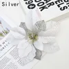 Decoratieve bloemen Kerstcadeau Party Supplies Decor Kerstmis Boomdecoraties Fake Flower Artificial Glitter Poinsettia