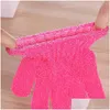 Bath Brushes Sponges Scrubbers Wholesale Moisturizing Spa Skin Care Cloth Glove Five Fingers Exfoliating Gloves Face Body Bathing Dhpud