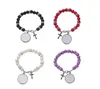 En gros 4 couleurs Sublimation bracelet Transfert de Chaleur Pendentif Chapelet perle bracelet Croix Jésus Métal Pendentifs DHL Saint Valentin Cadeau