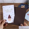 Cartões de felicitações Criative 3D Pop -Up Carton Cartoon Cute Christmas Invitation Xmas Santa Claus Presente Posta