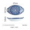 Plates Bohemian Ceramic Dinner Plate Tableware Hand Painted 11 Inch Set Baking Household Pastry Fruit Tray