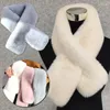 Schals Mode Koreanische Frauen Winter Warm Verdicken Schal Faux Pelz Plüsch Kreuz Kragen Elegante Hals Damen