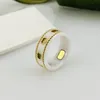 anel de amor cerâmica e porcelana masculino designer de joias para mulheres anéis femininos presente de aniversário G duplo anel antigo de cerâmica preto e branco ouro 18K