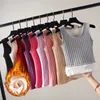 Women's Tanks Camis Thermal Shirt Sleeveless Elastic Velvet Vest Top Sling Warm Underwear Soft thermo shirt women Sexy 2XL 230105