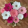 Flores decorativas de 30 cm de papel de papel parede de pano de fundo 30 cm Rose Rose Diy Wedding Party Decor