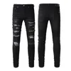 Męskie dżinsy luksusowa marka List Gwiazda Mężczyźni Haft Patchwork Ripped jeans Spodnie Prosto Szczupła Elastyczna Denim Fit Spodnie Moto Modny Streetwear rozmiar 28-38