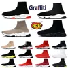 2023 Sock Shoes Designer Platform Sneakers Luxury Triple Black White Graffiti Clear Sole Volt Lace-Up Triple Beige Full Red Boot Mens Womens Running Size 36-45