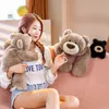 Poupées en peluche Oso de peluche ours en peluche noir logiciel de croisement d'animaux en peluche jouet poupée oreiller tissu confortable doux chambre décoration cadeau 230106