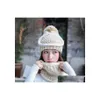 Party Hats Wholesale Women Winter Warmer Threepiece Set Hat Mask And Scarf Knitted Plus Veet Warm Dh0506 T03 Drop Delivery Home Gard Dh6Dl