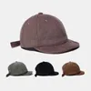 Caps de bola Corduroy Burra curta cor sólida cor ajustável Cap de beisebol Proteção solar telhado macio mola outono ousado hat hat hat snapback