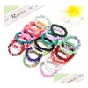 Bracelets De Charme 8Mm Verre Coloré Imitation Agate Femmes Porter Stretch Bracelet Publicité Promotion Petits Cadeaux Mélange Aléatoire Couleur Dro Dh9Jh