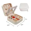 Jewelry Pouches Organizer Display Travel Jewellery Case Boxes Portable Box Leather Storage Earring Holder