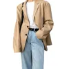 女性のパーカースウェットシャツ2023レディースソリッドカラーボタンダウンカラーファッションフォーマルレザーブレザー