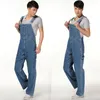 Mäns jeans Lossa overaller Bib Män enorma raka denim Jumpsuits breda benlastbyxor Hip Hop -byxor plus stor storlek 28 - 50