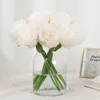 Fiori decorativi 5 teste fiore artificiale bellissimo bouquet di peonia rosa di seta grande rosa falso per la tavola di nozze vaso per feste decorazione della casa