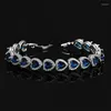 Bracelets porte-bonheur de luxe pour femmes cristal coeur forme brillant strass bracelet accessoires de mariage mariée fiançailles bijoux S0064
