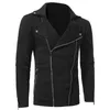 Chaquetas para hombres Moda Hombres Abrigo Color sólido Cuello vuelto Cremallera Decoración Asimétrica Chaqueta de primavera Abrigos masculinos Ropa de calle