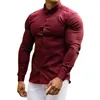 남자 캐주얼 셔츠 트렌디 한 남자 스프링 셔츠 옷깃 사업 공식 순수한 컬러 가을