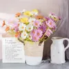 Fleurs décoratives 5 têtes PU tournesol branche artificielle pour la décoration de la maison accessoires fête de vacances mariage fond arrangement floral