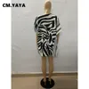 Camicette da donna Camicie CM YAYA Elegante Zebra Striped Women 3d Stampato Tie Up Camicia a maniche a pipistrello cucita aperta Camicetta Top 230105