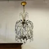 Lampy wiszące francuskie retro kryształowy żyrandol weranda Oświetlenie Kreatywne korytarze Sypialnia Mała lampa sufitowa