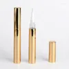 Storage Bottles 100pcs 5ml Gold Cuticle Oil Pen Twist Empty Nail Care Lip Gloss Containers Tube 2ml 4ml With Brush