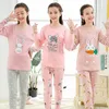 Pyjamas Teenager Pijamas Langarm Baumwollpyjamas Kinder Kleidung Sets Cartoon Big Boy Nachtwäsche süß für Mädchen 10 12 14 16 18 Jahre 230106