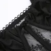 Женские майки, женская одежда Y2k, сексуальный кружевной сетчатый лоскутный корсет с открытой спиной, облегающий укороченный топ на бретельках, модные топы