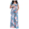 Casual Dresses Women Maternity Maxi Dress Floral Print Graviditetsklänning POGRAFI PROPS Kläderstrand