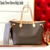 럭셔리 디자이너 가방 2pcs 세트 여성 가방 핸드백 어깨 고전 클래식 Nilverfull Fashion Composite Lady Tote Bag Female Coin Purse 지갑