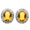 Dangle Earrings 15x13mm Luxury 3.7g Golden Citrine Color Changing Alexandrite Topaz 925 Solid Sterling Silver