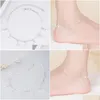 Anklets 2021 KOFSAC Fashion 925 Sterling Sier Chain for Women Party Charm Star Ankle Bracelets Fot smycken Söt tjejgåva Drop Deliv Dhxqn