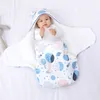 Sovsäckar vinterfödda baby wrap filtar bomullstecknad kuvert för sömnsäck tjockt för 0 6m 230106