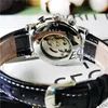 Wristwatches Jaragar 2023 Luxury Automatic Mechanical Watches Calendar 24 Hour Leather Strap Male Dress Business Watch For Men