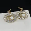 Créateur de luxe plein de diamants Boucles d'oreilles à breloques aretes orecchinifor femmes fêtards cadeau bijoux avec boîte