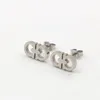 Fashion Letters Stud Earrings for Women Stainless Steel OL Korean Designer Ear Rings Earings Earring Jewelry Gift288s