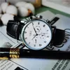 손목 시계 Jaragar 2023 고급 자동 기계식 시계 캘린더 24 시간 가죽 스트랩 남성 드레스 비즈니스 시계 남성용