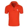 Herren Polos 2023 Poloshirt Sommer Kurzarm Revers Slim Top Lässig Atmungsaktiv Rosendruck Business