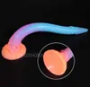 Dildo 15Size Long Glowing Tentacles Sucker Silicone enorm plug Prostate Massager Masturbate Buttplug Men Women Anals Sex Toys 0804