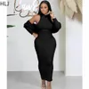 Party Dresses HLJ Elegant Lady Bodycon Women Vest Dress Long Sleeve Crop Coat Fashion Folic Color Matching Outfits Casual Streetwear 230105