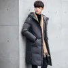 Men's Down Men Casual Winter Long Warm Coat Jackets 2023 Fashion Thickened White Duck Hooded M-3XL