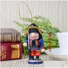 Décorations De Noël 6Pcs Casse-Noisette Décoration 10Cm En Bois Soldat Cadeau Créatif Pendentif Marionnette Pour Enfant Dbc Drop Delivery Home G Dhy9V